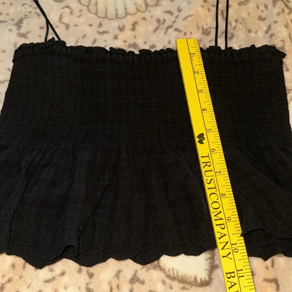Wilfred Small viscose black tube top adjustable straps ruffled bottom - Picture 6 of 9